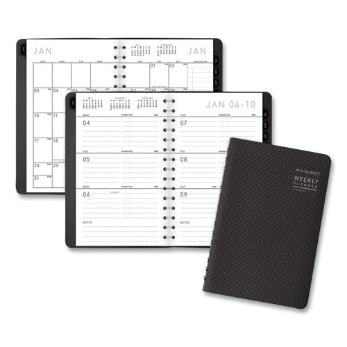 Image of AT-A-GLANCE® Contemporary Weekly/Monthly Planner, Open-Block Format, 8.5 x 5.5, Graphite Cover, 12-Month (Jan to Dec): 2025