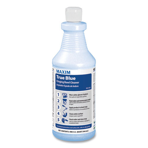 Image of Maxim® True Blue Clinging Bowl Cleaner, Mint Scent, 32 Oz Bottle, 12/carton