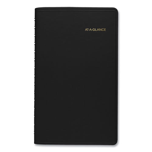 Image of AT-A-GLANCE® Weekly Block Format Appointment Book Ruled for Hourly Appointments, 8 x 5, Black Cover, 12-Month (Jan to Dec): 2025