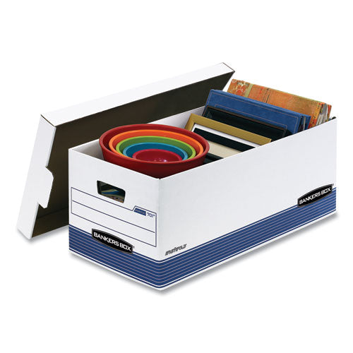 Image of Bankers Box® Stor/file Medium-Duty Storage Boxes, Letter Files, 12.88" X 25.38" X 10.25", White/blue, 12/carton