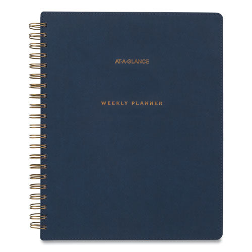 Image of AT-A-GLANCE® Signature Collection Firenze Navy Weekly/Monthly Planner, 11 x 8.5, Navy Cover, 13-Month: Jan 2025 to Jan 2026