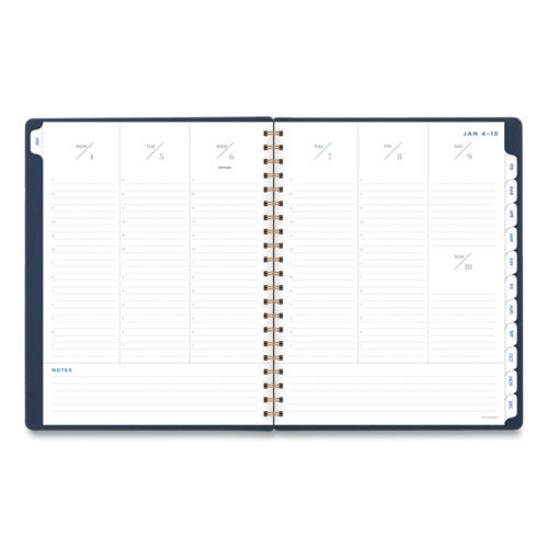 Image of AT-A-GLANCE® Signature Collection Firenze Navy Weekly/Monthly Planner, 11 x 8.5, Navy Cover, 13-Month: Jan 2025 to Jan 2026