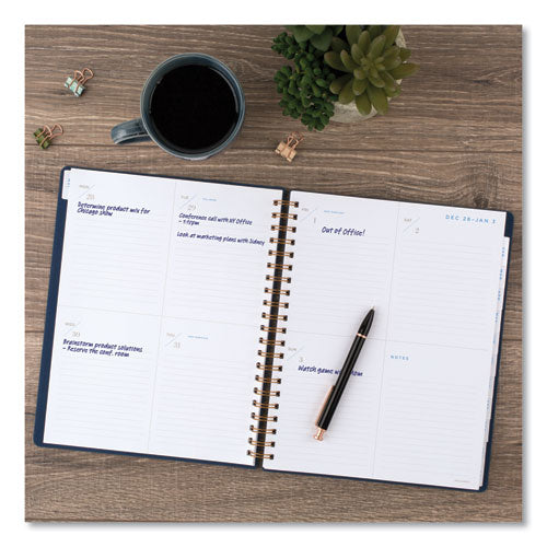 Image of AT-A-GLANCE® Signature Collection Firenze Navy Weekly/Monthly Planner, 11 x 8.5, Navy Cover, 13-Month: Jan 2025 to Jan 2026