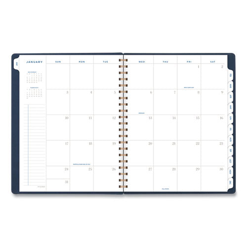 Image of AT-A-GLANCE® Signature Collection Firenze Navy Weekly/Monthly Planner, 11 x 8.5, Navy Cover, 13-Month: Jan 2025 to Jan 2026
