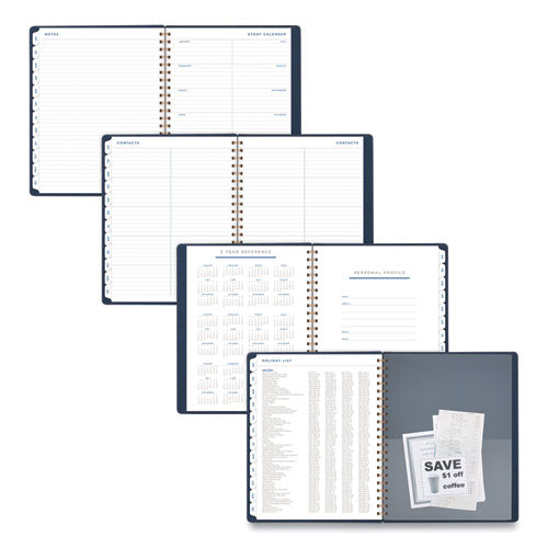 Image of AT-A-GLANCE® Signature Collection Firenze Navy Weekly/Monthly Planner, 11 x 8.5, Navy Cover, 13-Month: Jan 2025 to Jan 2026