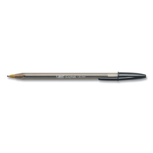 Image of BIC® Cristal Xtra Bold Ballpoint Pen, Stick, Bold 1.6 mm, Black Ink, Clear Barrel, 24/Pack