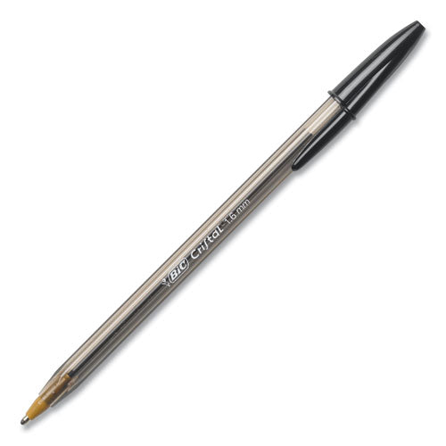 Image of BIC® Cristal Xtra Bold Ballpoint Pen, Stick, Bold 1.6 mm, Black Ink, Clear Barrel, 24/Pack