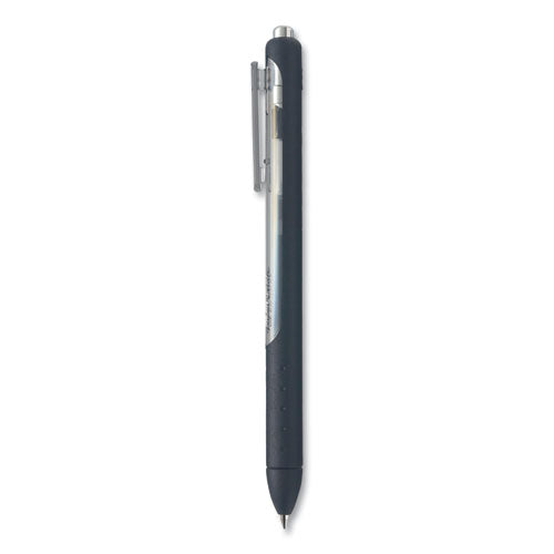 Image of Paper Mate® InkJoy Gel Pen, Retractable, Medium 0.7 mm, Black Ink, Black/Smoke Barrel, 8/Pack