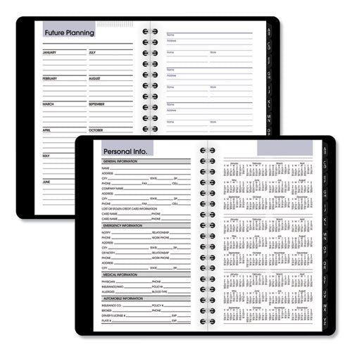 Image of AT-A-GLANCE® DayMinder Weekly Pocket Appointment Book with Telephone/Address Section, 6 x 3.5, Black Cover, 12-Month (Jan to Dec): 2025