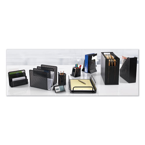 Image of Artistic® Urban Collection Punched Metal Letter Tray, 1 Section, Letter Size Files, 10" X 13.75" X 3.5", Black
