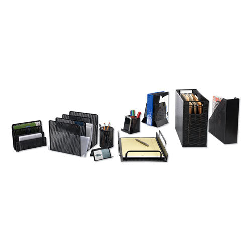 Image of Artistic® Urban Collection Punched Metal Letter Sorter, 3 Sections, Dl To A6 Size Files, 6.5" X 3.25" X 5.5", Black