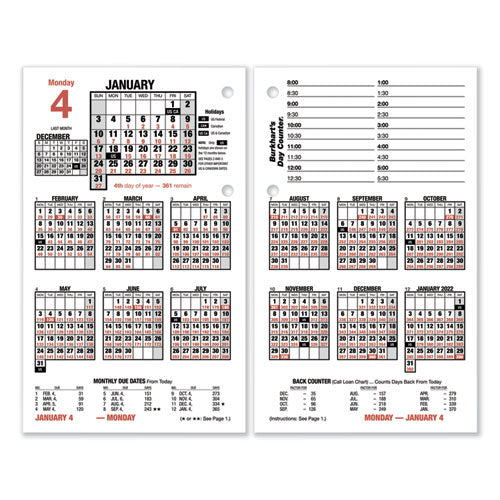 Image of AT-A-GLANCE® Burkhart's Day Counter Desk Calendar Refill, 4.5 x 7.38, White Sheets, 12-Month (Jan to Dec): 2025