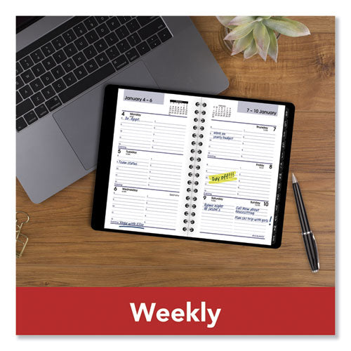Image of AT-A-GLANCE® DayMinder Weekly Pocket Appointment Book with Telephone/Address Section, 6 x 3.5, Black Cover, 12-Month (Jan to Dec): 2025