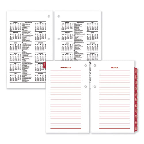 Image of AT-A-GLANCE® Desk Calendar Refill with Tabs, 3.5 x 6, White Sheets, 12-Month (Jan to Dec): 2025