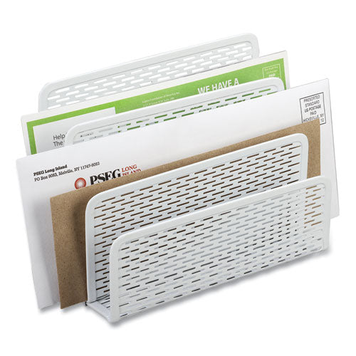 Image of Artistic® Urban Collection Punched Metal Letter Sorter, 3 Sections, Dl To A6 Size Files, 6.5" X 3.25" X 5.5", White