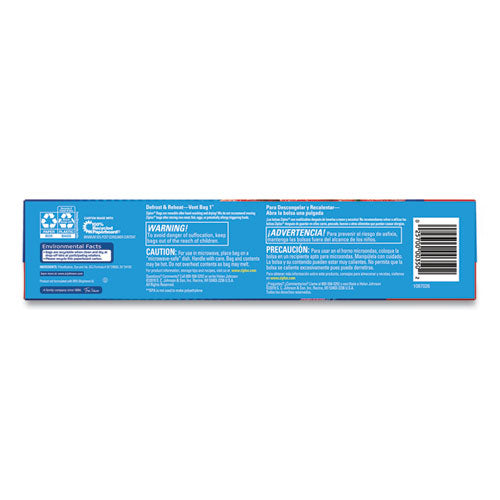Image of Ziploc® Double Zipper Storage Bags, Triple System Seal, Gallon, 9.6" x 12.1", Clear, 19 Bags/Box, 12 Boxes/Carton