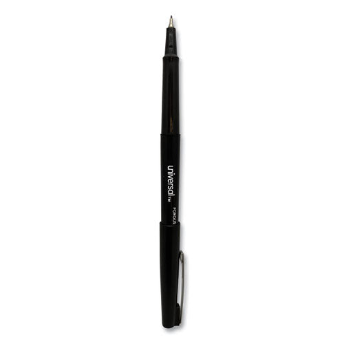 Image of Universal Porous Point Pen, Stick, Medium 0.7 Mm, Black Ink, Black Barrel, Dozen