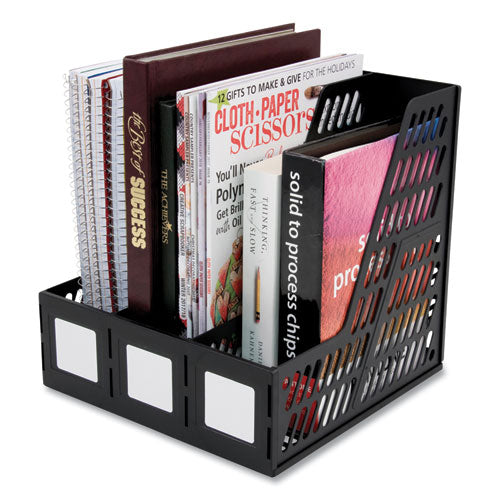 Image of Advantus Literature File, Three Slots, 10 x 10 x 10.25, Black