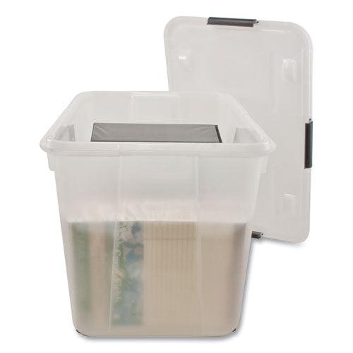 Image of Advantus Rolling 15-Gal. Storage Box, Letter/legal Files, 23.75" X 15.75" X 15.75", Clear