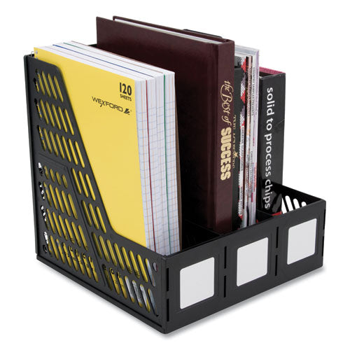 Image of Advantus Literature File, Three Slots, 10 x 10 x 10.25, Black