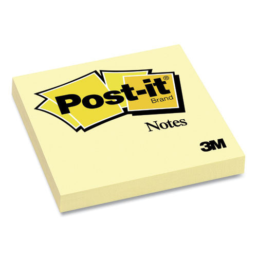 Image of Post-it® Notes Original Pads in Canary Yellow, 3" x 3", 100 Sheets/Pad