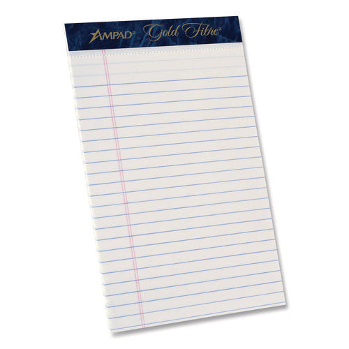 Image of Ampad® Gold Fibre Writing Pads, Medium/college Rule, 50 White 5 X 8 Sheets, Dozen