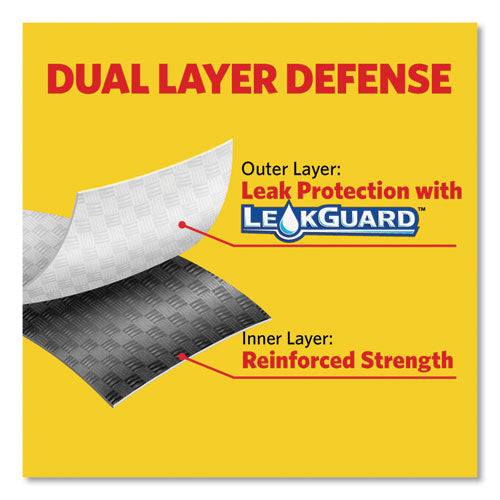 Image of Glad® Tall Kitchen Drawstring Trash Bags with LeakGuard, 13 gal, Unscented, 23.47" x 25.38", White, 120/Box
