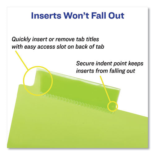 Image of Avery® Big Tab Insertable One-Pocket Plastic Dividers, 5-Tab, 11.13 X 9.25, Assorted, 1 Set