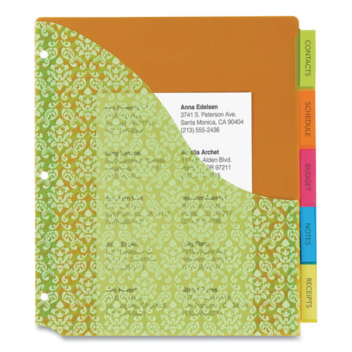 Image of Avery® Big Tab Insertable One-Pocket Plastic Dividers, 5-Tab, 11.13 X 9.25, Assorted, 1 Set