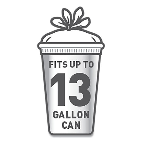 Image of Glad® Tall Kitchen Quick-Tie Bags, Tie-Flap, 13 gal, 23.75" x 28", White, 200/Box