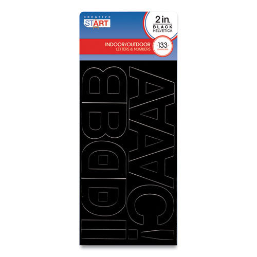 Image of COSCO Peel-and-Stick Indoor/Outdoor Letters, Numbers and Symbols, 2" Tall, Black Characters, 133 Pieces