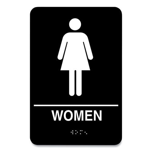 Image of COSCO Indoor Restroom Door Sign, Men/women, 5.9 X 9, Black/white, 2/pack