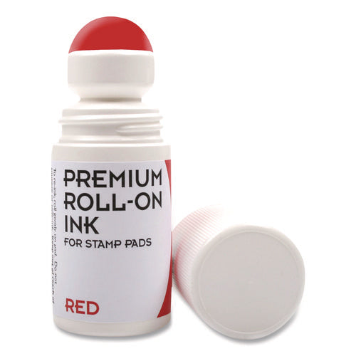Image of COSCO Premium Roll-On Ink, 2 Oz, Red