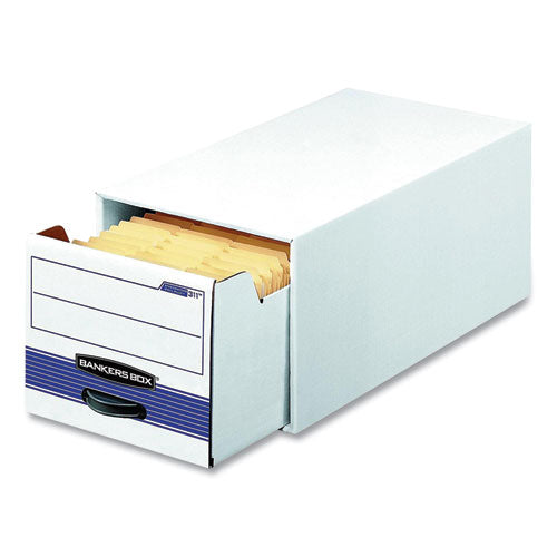Image of Bankers Box® Stor/drawer Basic Space-Savings Storage Drawers, Legal Files, 16.75 X 19.5 X 11.5, White/blue
