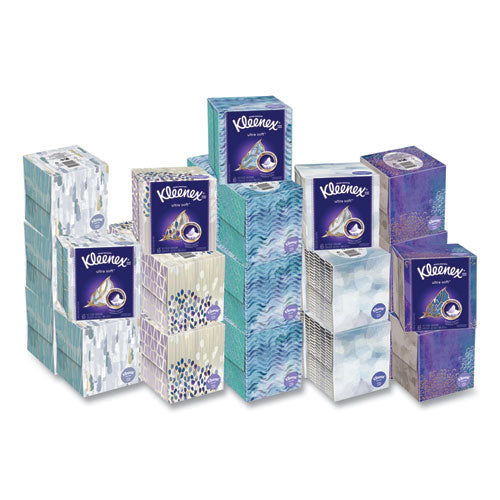 Image of Kleenex® Ultra Soft Facial Tissue, 3-Ply, White, 65 Sheets/Box, 27 Boxes/Carton
