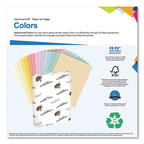 Image of Hammermill® Colors Print Paper, 20 lb Bond Weight, 11 x 17, Green, 500/Ream