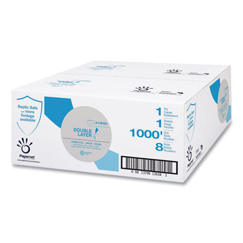 Image of Papernet® Heavenly Soft Double Layer Jumbo Toilet Tissue, Septic Safe, 1-Ply, White, 1,000 Ft, 8 Rolls/carton