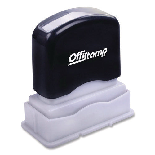 Image of Offistamp® Pre-Inked Message Stamp With Blank Date Box, Paid, 1.63" X 0.38", Red Ink