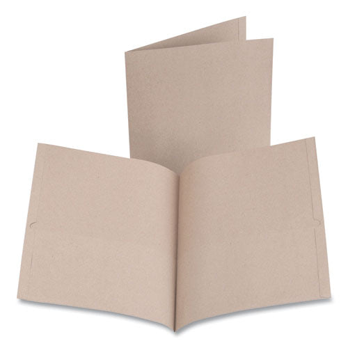Image of Oxford Earthwise By Oxford 100% Recycled Paper Twin-Pocket Portfolio, 100 Sheet Capacity, 11 X 8.5, Natural, 10/pack