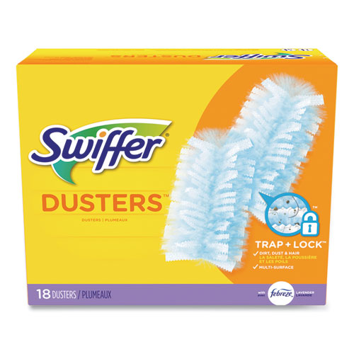 Image of Swiffer® Dusters Refill, Dust Lock Fiber, Lavender Scent, Light Blue, 18/box