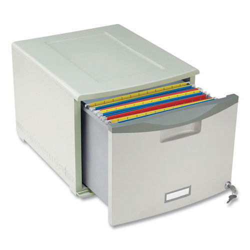Image of Storex Stackable Storage Drawer, 14.8" X 18.3" X 12.8", Gray