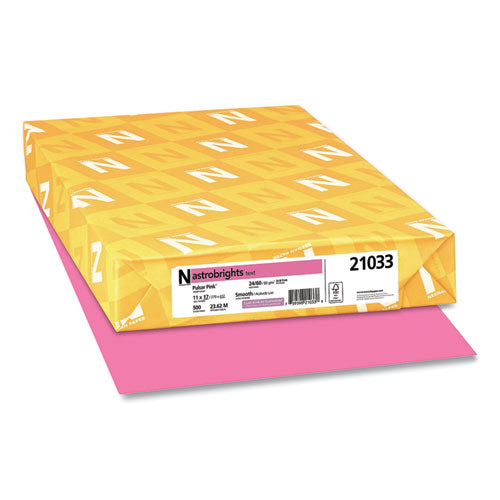 Image of Astrobrights® Color Paper, 24 lb Bond Weight, 11 x 17, Pulsar Pink, 500/Ream