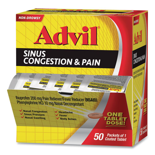 Image of Advil® Sinus Congestion And Pain Relief, 50/box