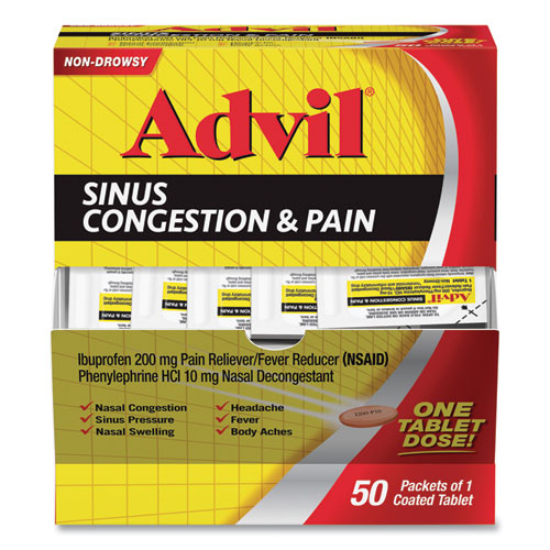 Image of Advil® Sinus Congestion And Pain Relief, 50/box