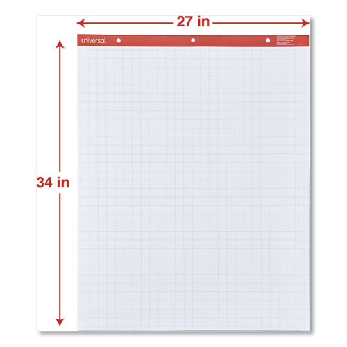 Image of Universal Easel Pads/Flip Charts, Quadrille Rule (1 sq/in), 27 x 34, White, 50 Sheets, 2/Carton