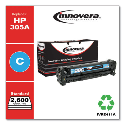 Image of Innovera® Remanufactured Cyan Toner, Replacement for 305A (CE411A), 2,600 Page-Yield
