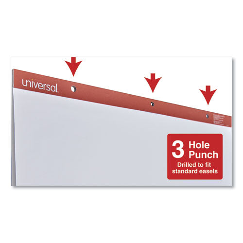 Image of Universal Easel Pads/Flip Charts, Unruled, 27 x 34, White, 50 Sheets, 2/Carton