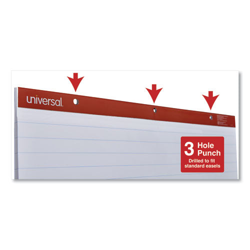 Image of Universal Easel Pads/Flip Charts, Presentation Format (1" Rule), 27 x 34, White, 50 Sheets, 2/Carton