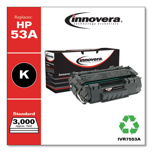 Image of Innovera® Remanufactured Black Toner, Replacement for 53A (Q7553A), 3,000 Page-Yield