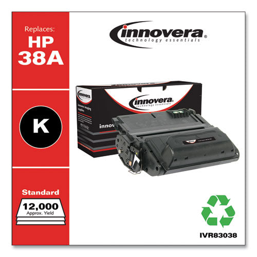 Image of Innovera® Remanufactured Black Toner, Replacement for 38A (Q1338A), 12,000 Page-Yield